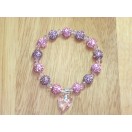 Amethyst and Rose Shamballa bracelet with a Swarovski crystal wild heart