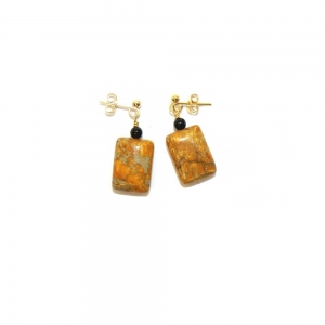 Sea Sediment Earrings - With Onyx Spacers Sea Sediment Earrings - With Onyx Spacers