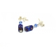 Royal Blue Floral Millefiori Drop Earrings