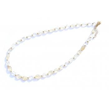 Chic Pale Yellow Citrine Beaded Necklace