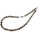 Grey Hematite Hearts and Angel Skin Coral Beaded Necklace