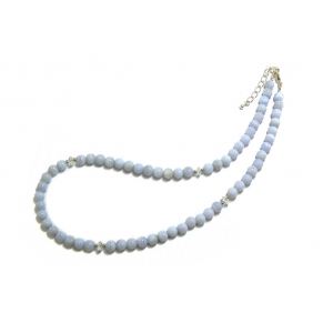 Blue Beaded Lace Agate Necklace