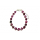 Pink Agate Bracelet - Beaded Banded Agate