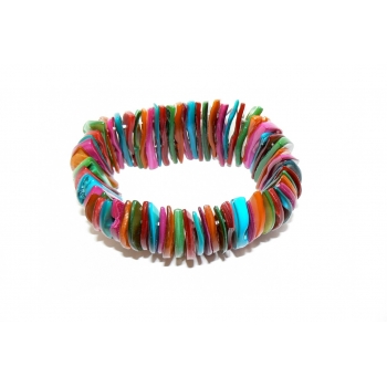 Multi-Coloured Rainbow Mother of Pearl Bracelet Multi-Coloured Rainbow Mother of Pearl Bracelet