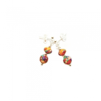 Multicoloured Drop Calsilica Earrings Multicoloured Drop Calsilica Earrings