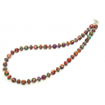 Multicoloured Beaded Calsilica Necklace