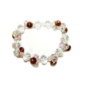 Topaz and Rose Pink Crystal Bracelet