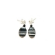 Black and White Calsilica Drop Earrings